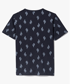 tee-shirt manches courtes motif cactus bleu7485201_2