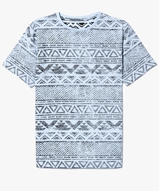 GEMO Tee-shirt motifs géométriques en transparence Bleu