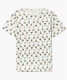 GEMO Tee-shirt manches courtes motifs estivaux Beige