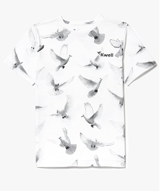 tee-shirt imprime oiseaux - kwell by soprano blanc7485801_1