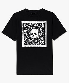 GEMO Tee-shirt manches courtes imprimé tête de mort Noir