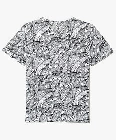 tee-shirt motif feuillage all-over blanc7486501_2