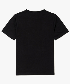 tee-shirt manches courtes imprime tropical contrastant noir7487401_2