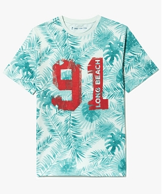 tee-shirt imprime tropical impression numero vert7487501_1