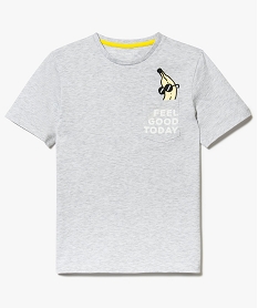 GEMO Tee-shirt en coton chiné motif banane Gris