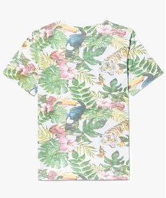 tee-shirt imprime jungle effet delave multicolore7489801_2