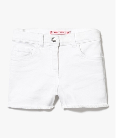 GEMO Short 5 poches avec finition franges Blanc