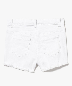 short 5 poches avec finition franges blanc shorts7492401_2