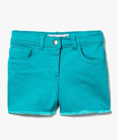 short 5 poches avec finition franges vert shorts7492501_1