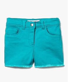 GEMO Short 5 poches avec finition franges Vert