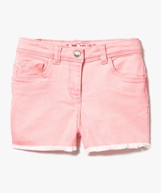 GEMO Short 5 poches avec finition franges Rose