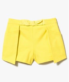 short texture avec pans sur les cotes jaune shorts7493401_2