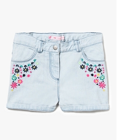 GEMO Short en jean brodé Bleu