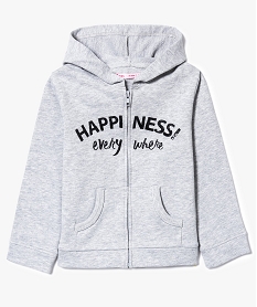 GEMO Sweat zippé à capuche avec touches pailletées Gris