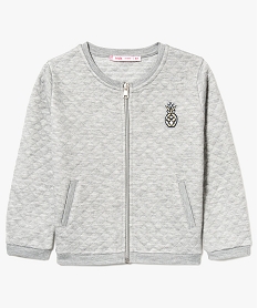 GEMO Veste teddy en jersey avec détails pailletés Gris