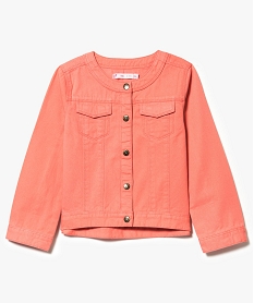 veste en coton unie avec col rond rose7499801_1