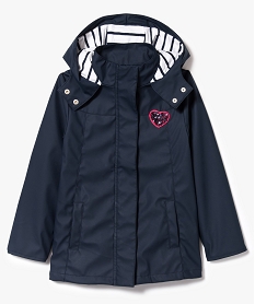 GEMO Blouson imperméable avec capuche Bleu