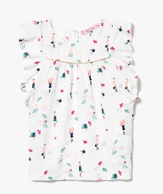 GEMO Chemise sans manches avec empiècements volantés Multicolore