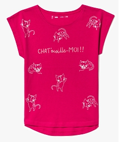 LING.HAUT GRIS CHINE TEE-SHIRT FUSHIA