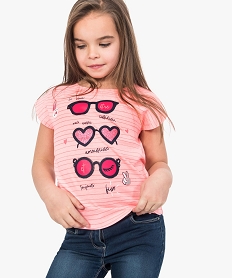 GEMO Tee-shirt ample imprimé devant Rose