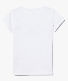 tee-shirt a manches courtes et inscription pailletee blanc7511201_2