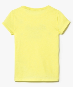 tee-shirt a manches courtes et inscription pailletee jaune7511601_2