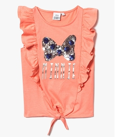 GEMO Tee-shirt sans manches noué devant - Disney Minnie Mouse Rose