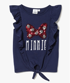 tee-shirt sans manches noue devant - disney minnie mouse bleu7513501_1