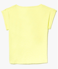 tee-shirt ample imprime avec epaules denudees jaune tee-shirts7514301_2