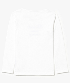 tee-shirt a manches longues avec inscription pailletee blanc7515201_3