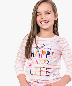 GEMO Tee-shirt rayé à manches longues avec motifs pailletés Imprimé