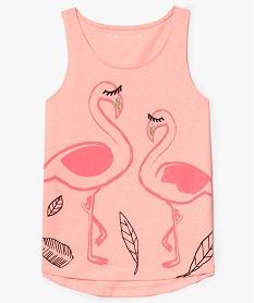 GEMO Débardeur en coton motif flamants Rose