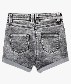 short fille en jean delave a taille haute et revers cousus gris shorts7523301_3