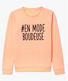 GEMO Sweat à message avec imprimé velours Orange