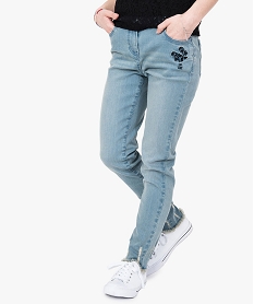 GEMO Jean slim à détail broderie Bleu