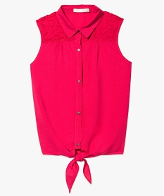 GEMO Chemise sans manches nouée Rouge