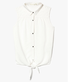 GEMO Chemise sans manches nouée blanc chine