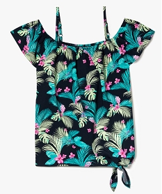 GEMO Blouse imprimée tropical manches courtes et bretelles Imprimé