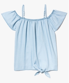 GEMO Blouse ample nouée devant avec épaules dénudées blanc chine