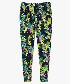 GEMO Pantalon imprimé tropical avec cordon à la taille Imprimé