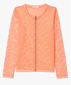 GEMO Veste zippée en dentelle unie Orange