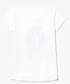 tee-shirt a manches courtes avec inscription coloree sur lavant blanc7535401_2