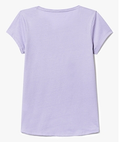 tee-shirt a manches courtes avec inscription coloree sur lavant violet7535501_2