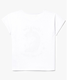 tee-shirt manches courtes theme licorne blanc7535801_3