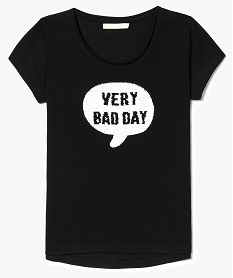 GEMO Tee-shirt manches courtes avec sequins magiques noir vif