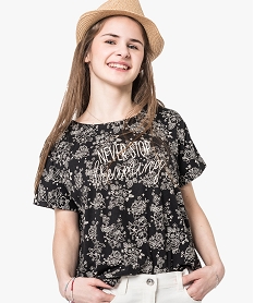 GEMO Tee-shirt oversize motif fleurs noir vif
