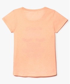 tee-shirt manches courtes imprime et sequins orange7538701_2