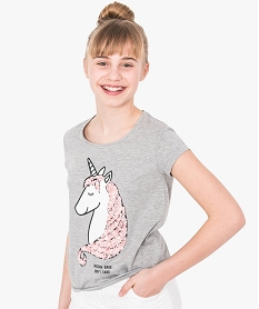 GEMO Tee-shirt à motifs sequins Gris