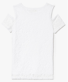 tee-shirt en dentelle a manches courtes avec epaules denudees blanc7539901_2