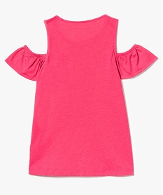 tee-shirt ample imprime avec epaules denudees rose tee-shirts7540301_2